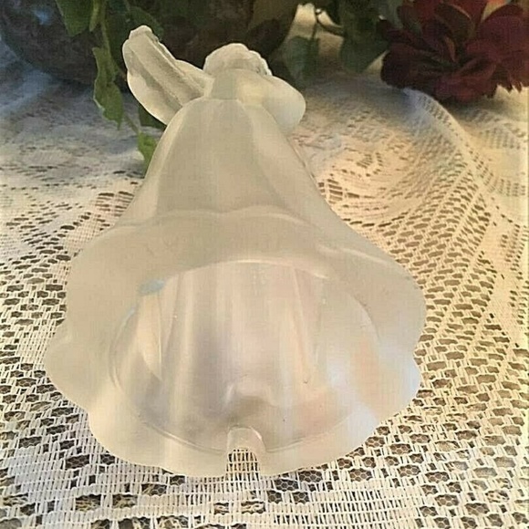 Adorable Frosted Glass Angel Christmas Tree Topper - Picture 6 of 8